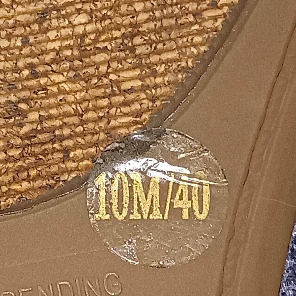 Lucky Brand blue canvas with shimmer gold  ballet flats 10M/40 - Picture 7 of 7